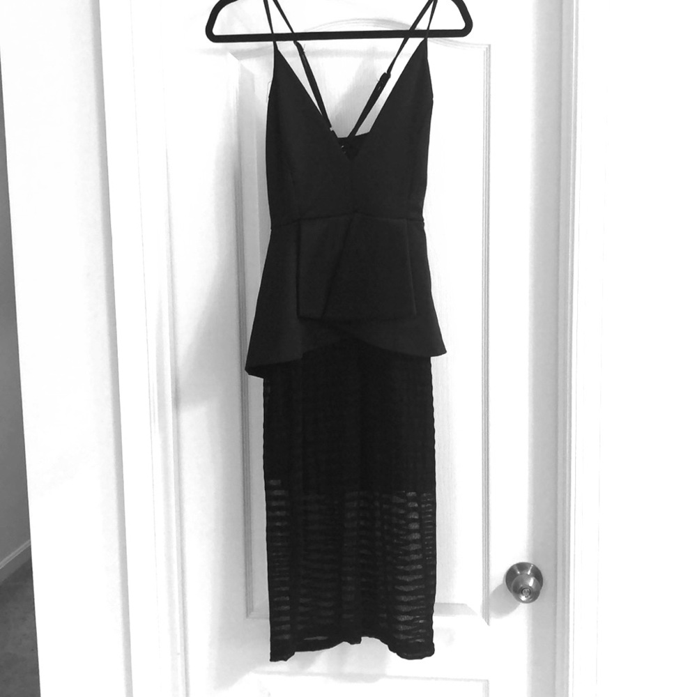 Black midi sheer club dress